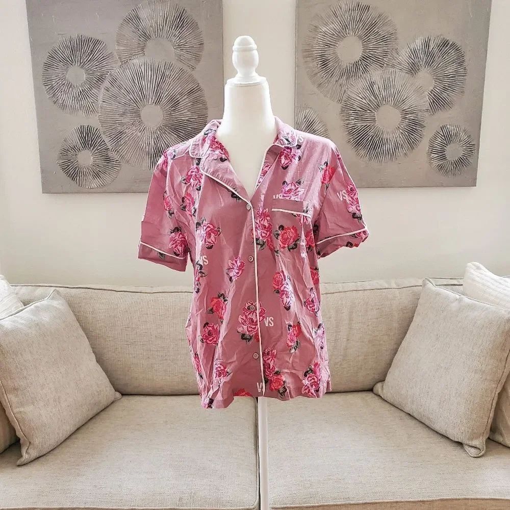 Victoria's Secret Floral Pajama Top sz Med